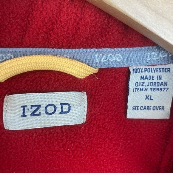 IZOD Men's Red Zip Up Casual Sport Athletic Jacket XL - Picture 6 of 7